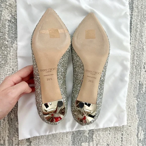 NIB Jimmy Choo Romy 85 Glitter Pointy Toe Pumps - Picture 9 of 12